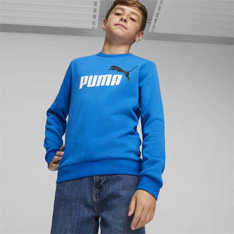 

PUMA Two Tone Big Logo Youth Sweatshirt, Black/blue