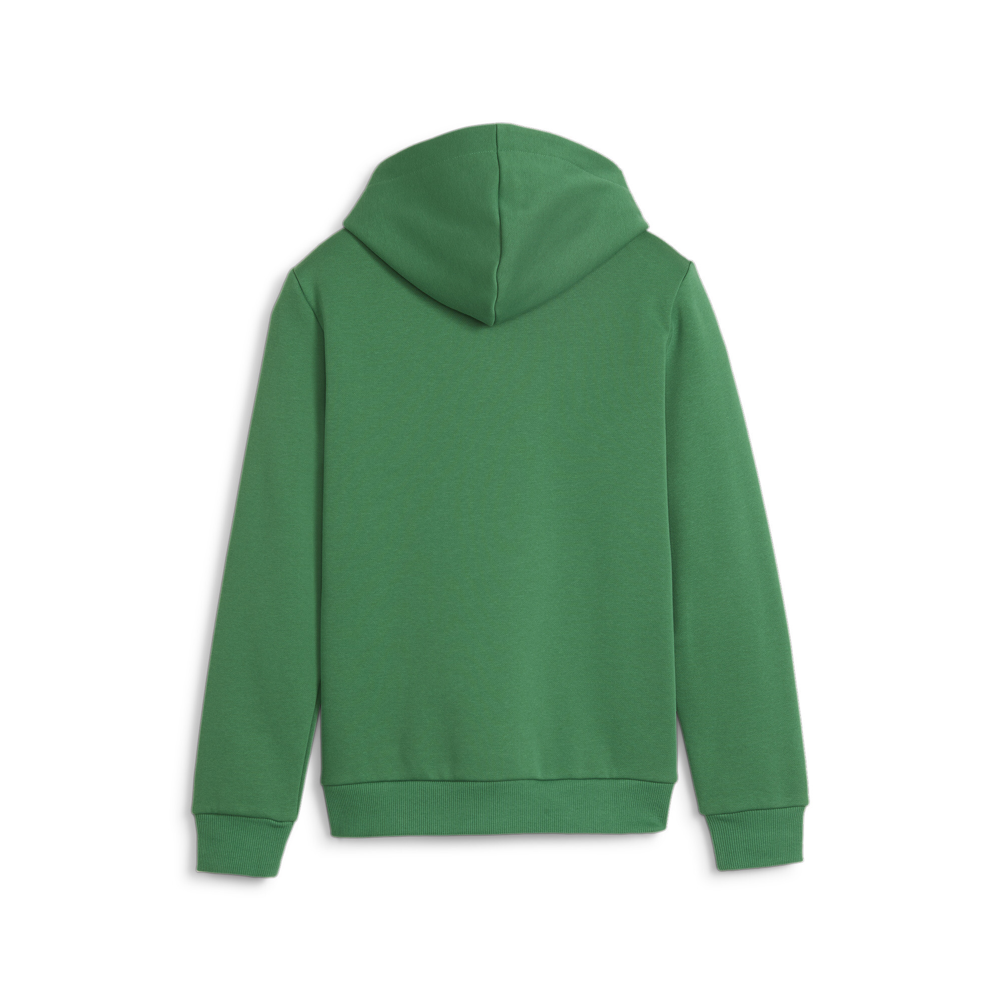 PUMA Essentials+ Two-Tone Big Logo Hoodie In Green, Size 11-12 Youth