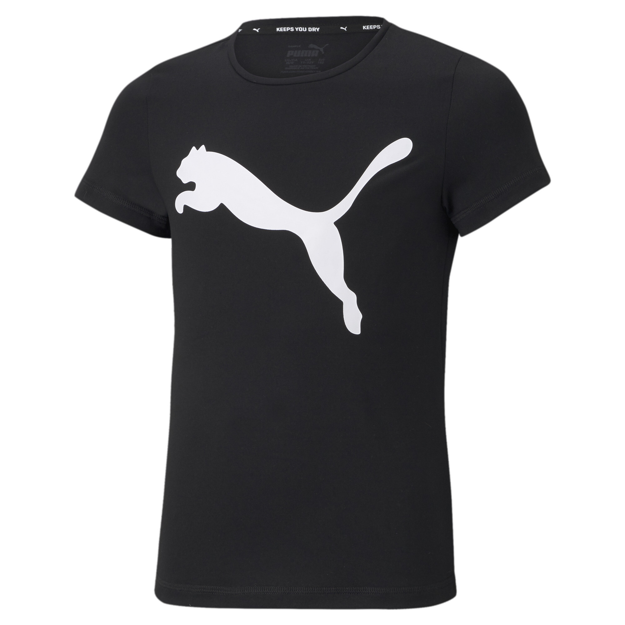 Women's Puma Active Youth T-Shirt, Black, Size 15-16Y, Clothing