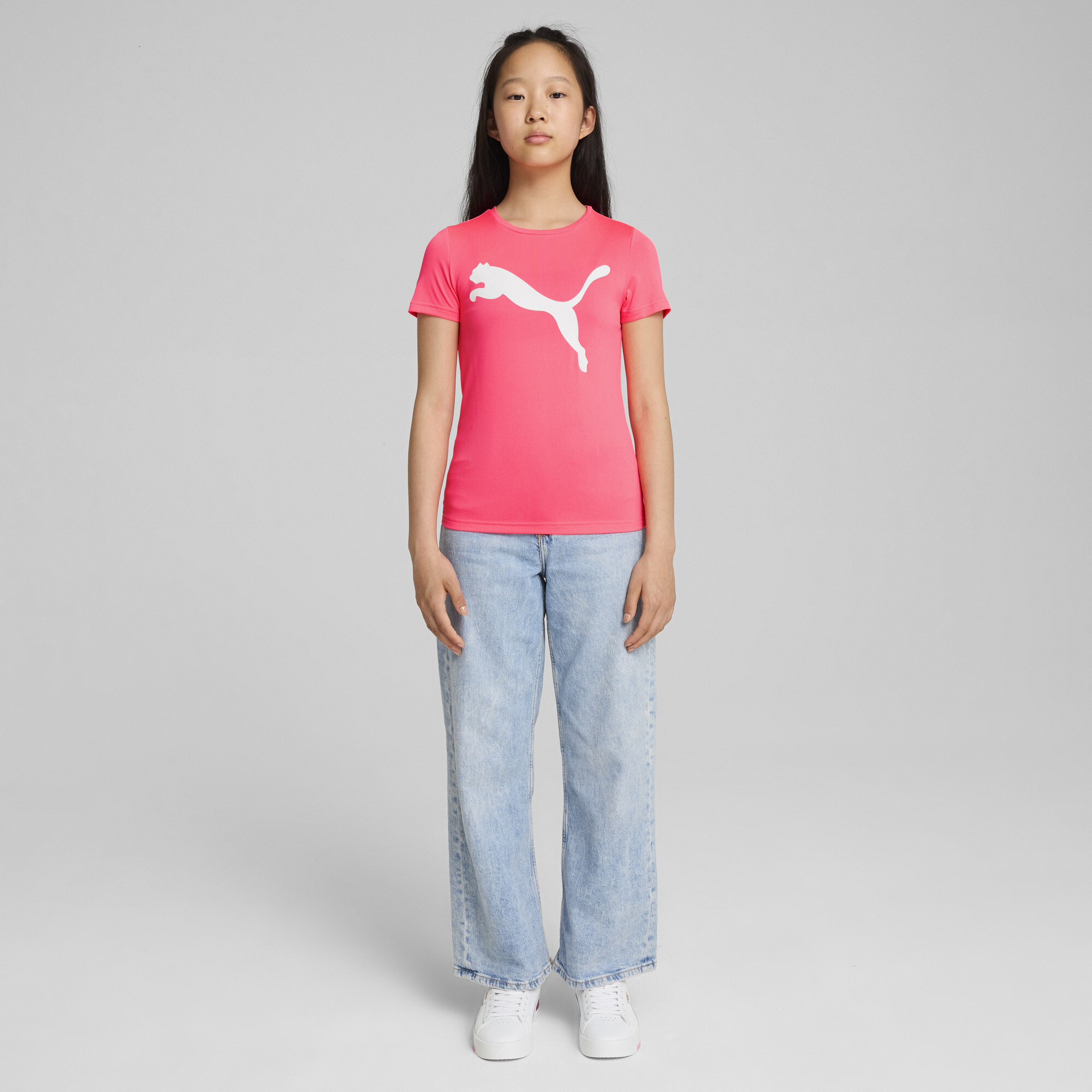 Women's Puma Active Tee Youth, Pink, Size 7-8Y, Clothing