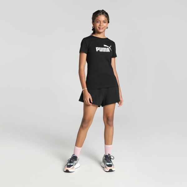 Puma Essentials Logo T-shirt Big Kids In Black