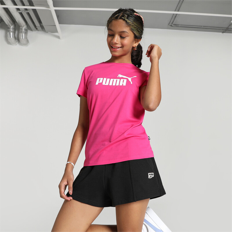 

PUMA Logo Girl's T-Shirt, Black/pink