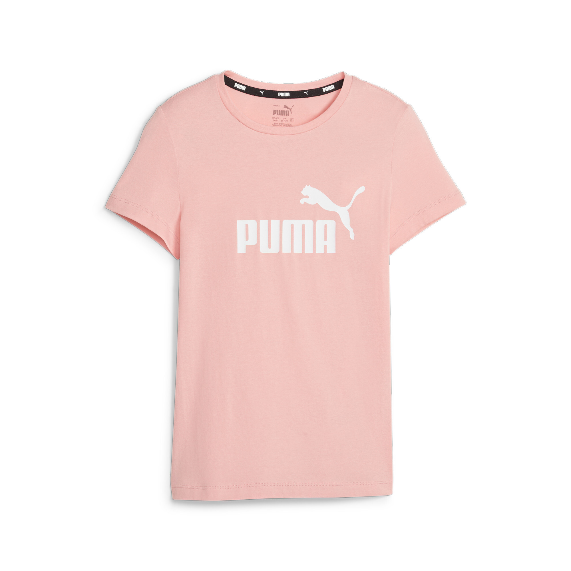 Women's Puma Essentials Logo Youth T-Shirt, Pink, Size 11-12Y, Clothing