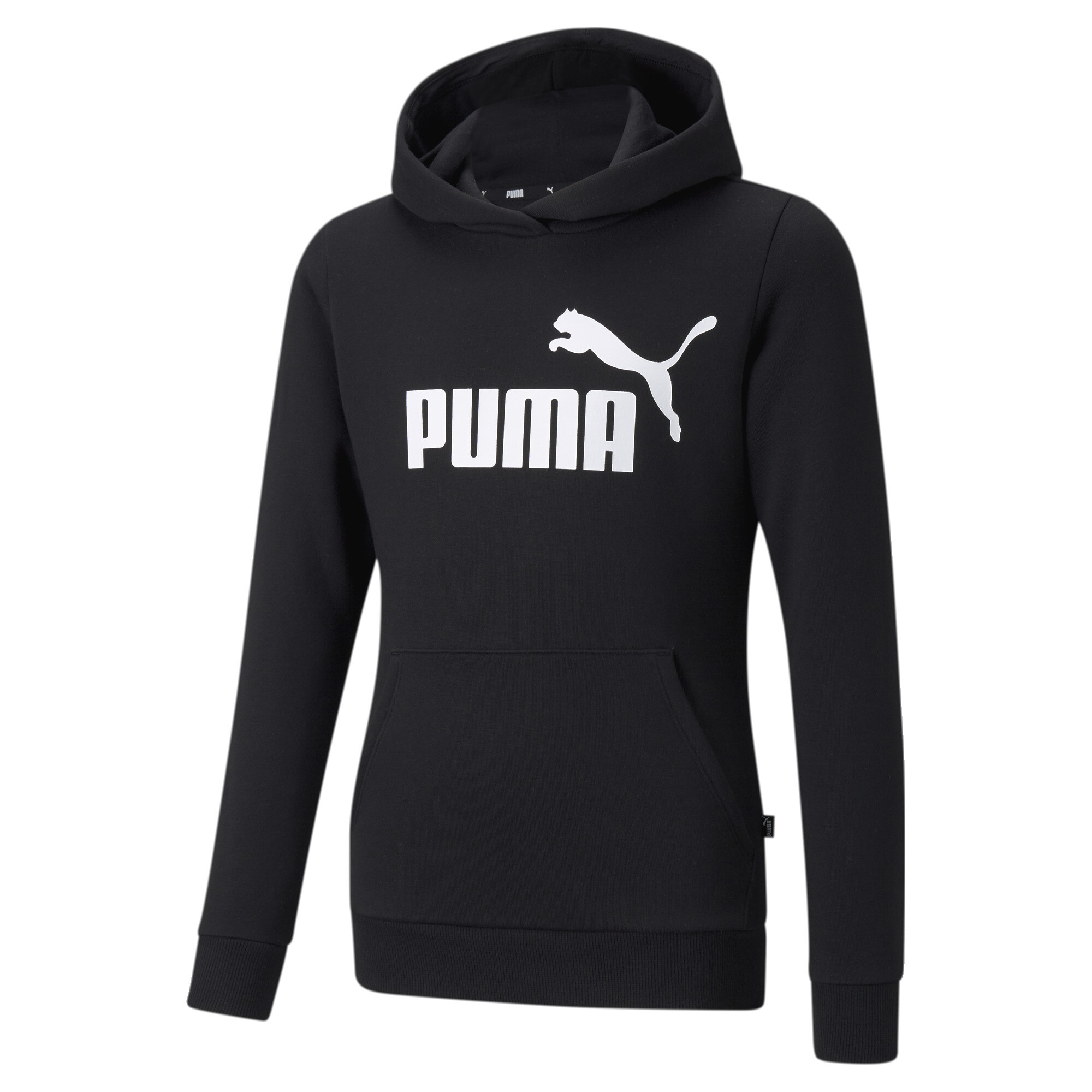 Women's Puma Essentials Logo Hoodie Youth, Black, Size 5-6Y, Clothing