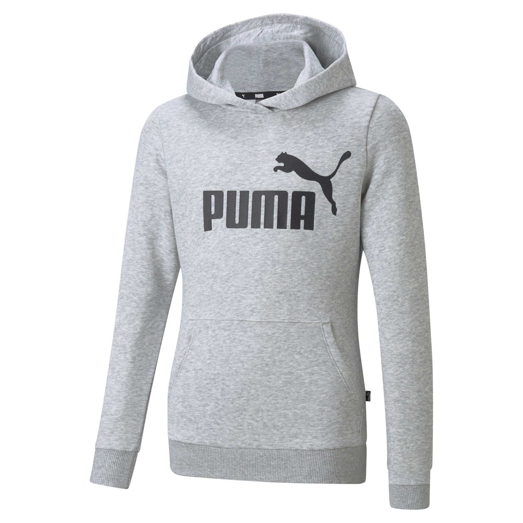 Women's Puma Essentials Logo Hoodie Youth, Gray, Size 5-6Y, Clothing