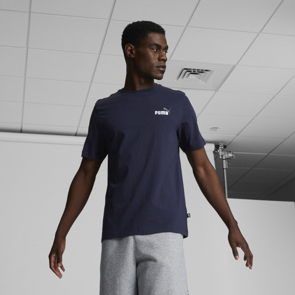 Puma Essentials Embroidery Logo Men s T shirt In Peacoat ModeSens