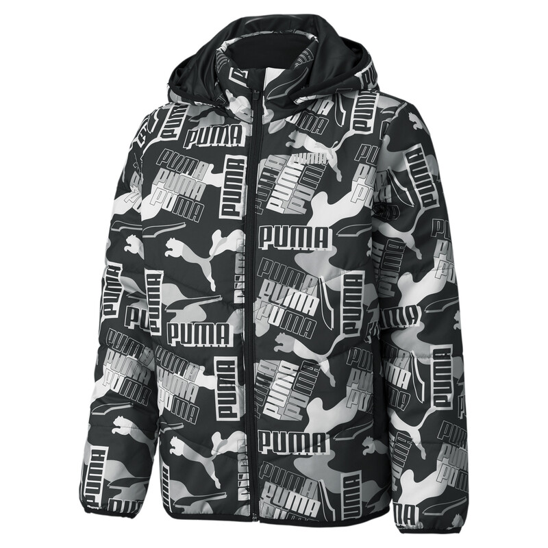 

PUMA All Over Print Boy's Padded Jacket, Black