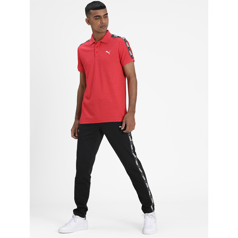 

Men's PUMA Tape Pique Slim Fit Polo, Red/gray