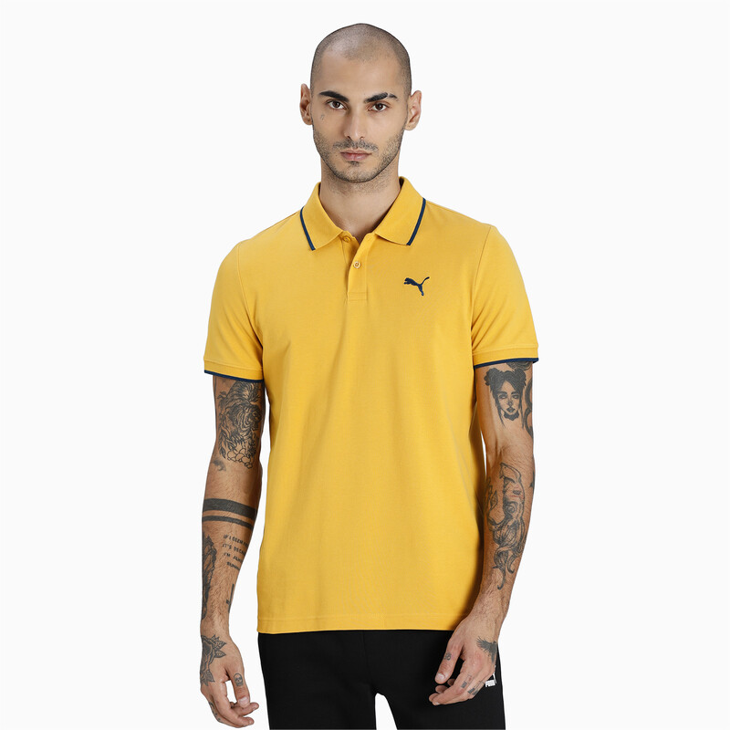 

Men's PUMA Collar Tipping Heather Slim Fit Polo, Yellow