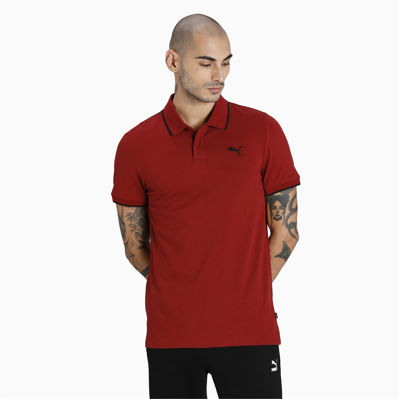 

Men's PUMA Collar Tipping Heather Slim Fit Polo, Red
