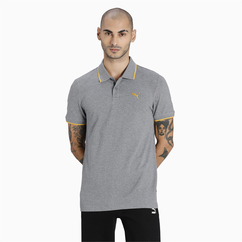 Men's PUMA Collar Tipping Heather Slim Fit Polo