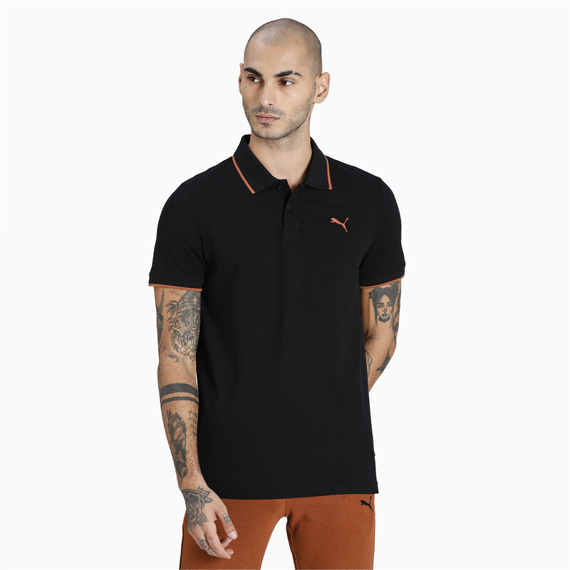 Men's PUMA Collar Tipping Heather Slim Fit Polo