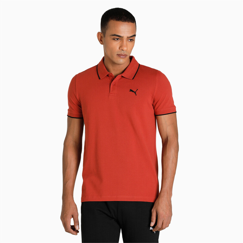 

Men's PUMA Collar Tipping Heather Slim Fit Polo, Red