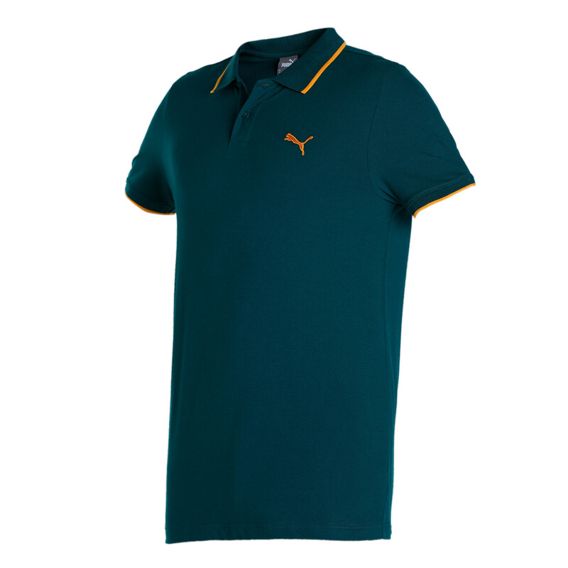 

Men's PUMA Collar Tipping Heather Slim Fit Polo, Gray/green