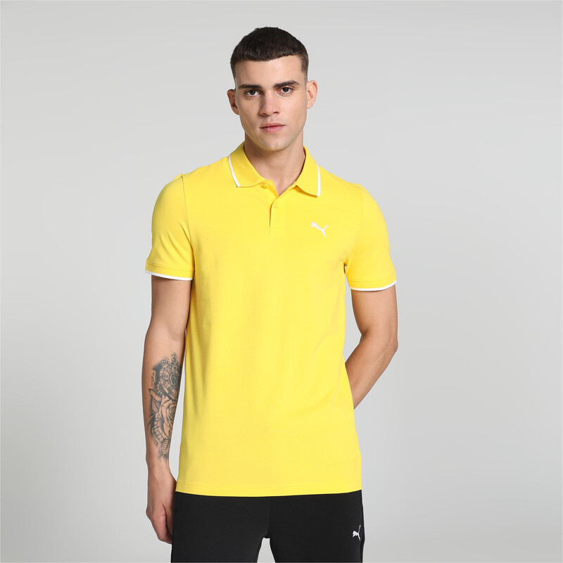 

Men's PUMA Collar Tipping Heather Slim Fit Polo, Yellow