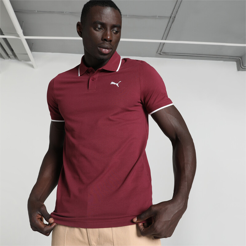 

Men's PUMA Collar Tipping Heather Slim Fit Polo, Dark jasper