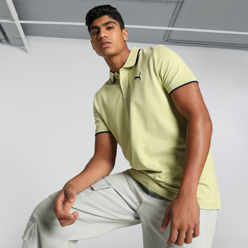 

Men's PUMA Collar Tipping Heather Slim Fit Polo
