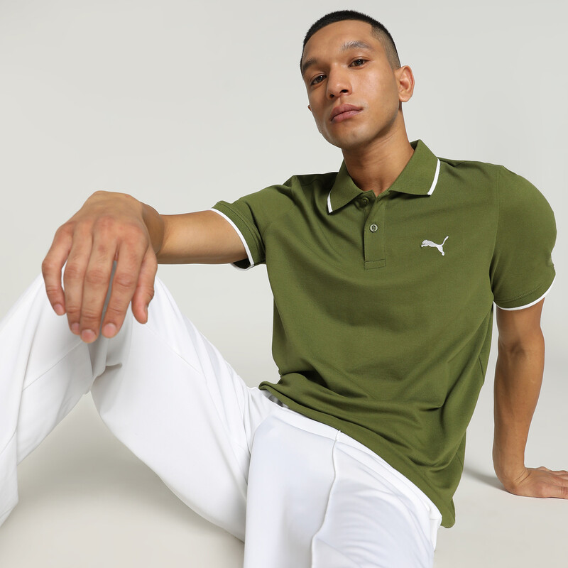 

Men's PUMA Collar Tipping Heather Slim Fit Polo