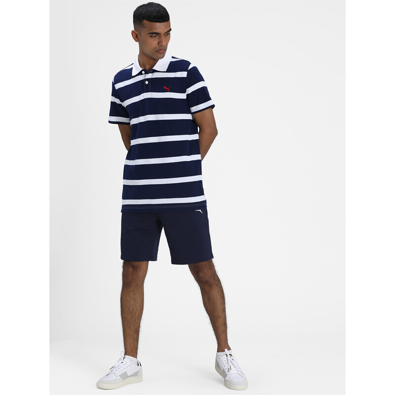 

Men's PUMA Stripe Slim Fit Polo, White/purple