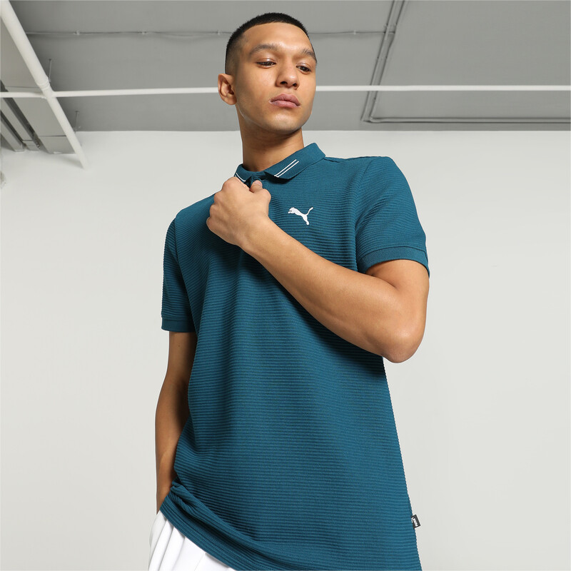 Men's PUMA Ottoman Slim Fit Polo in Ocean Tropic size M