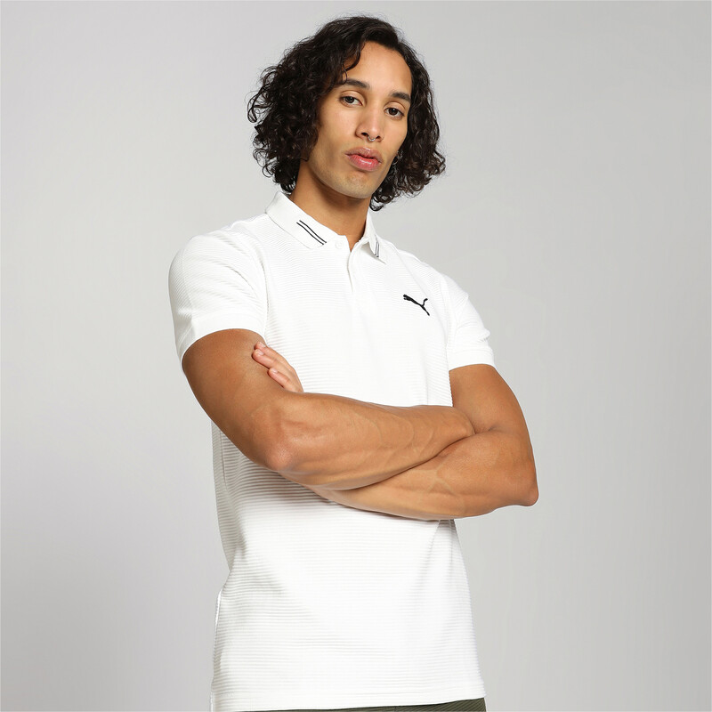 Men's PUMA Ottoman Slim Fit Polo in White size XXL