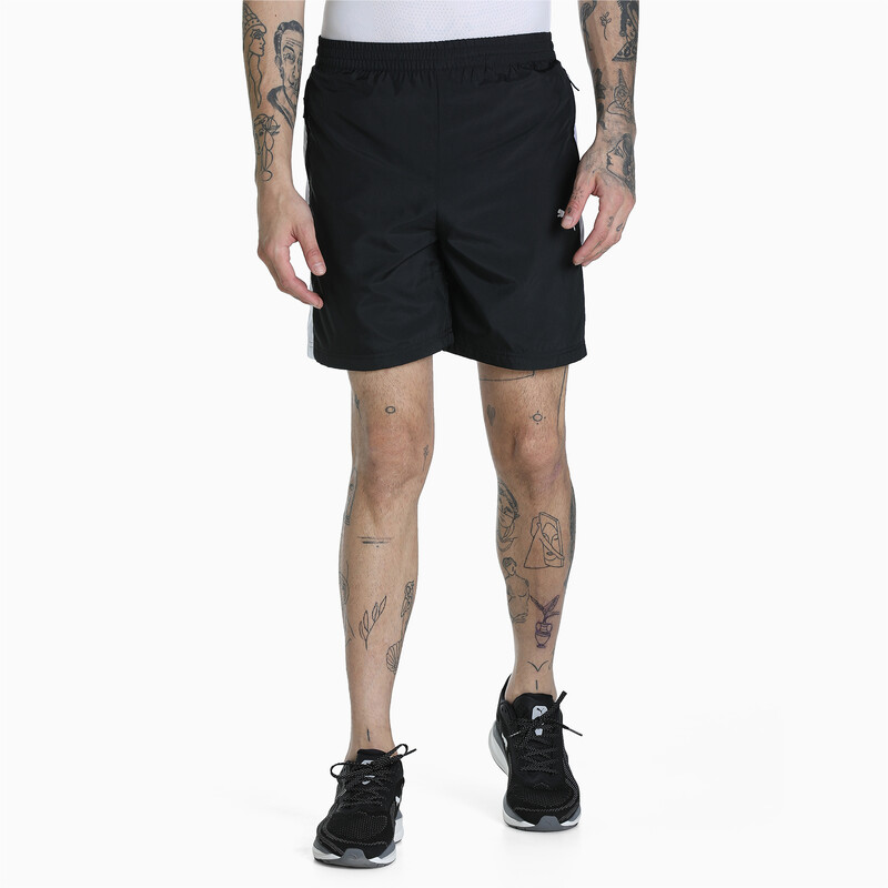 Men's PUMA Zippered Jersey Regular Fit Shorts in Black size S | PUMA ...