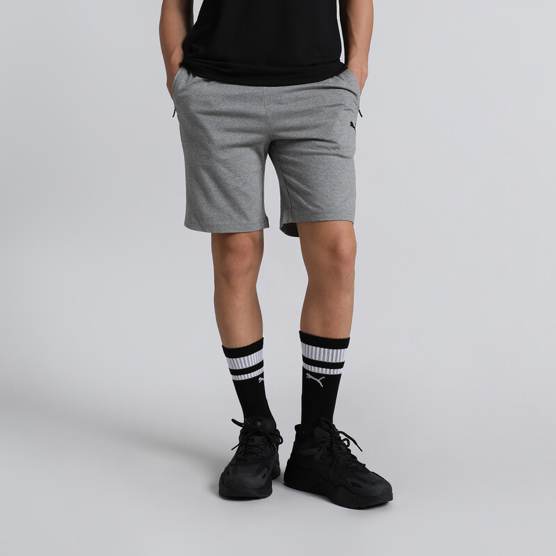 

Men's PUMA Zippered Jersey Shorts, Gray