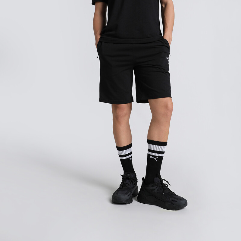 Men's PUMA Zippered Jersey Regular Fit Shorts in Black size S | PUMA ...