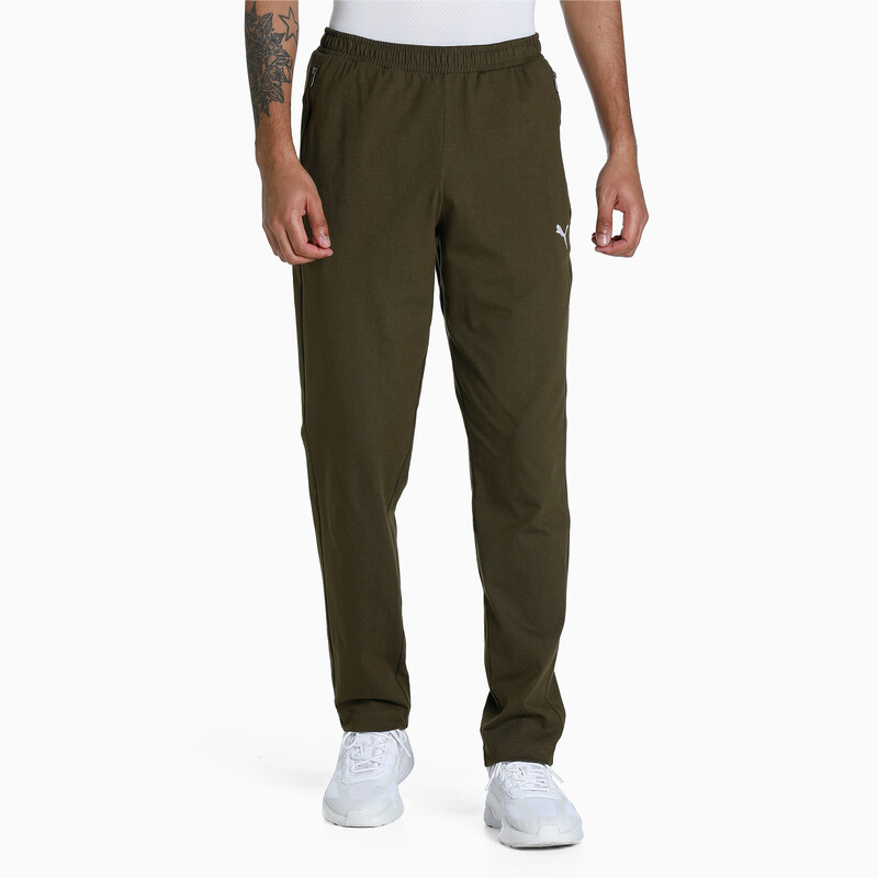 Men s PUMA Zippered Jersey Regular Fit Sweatpants in Green size M