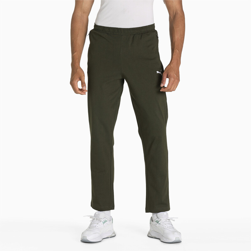 

Men's PUMA Zippered Jersey Regular Fit Sweatpants, Black/brown