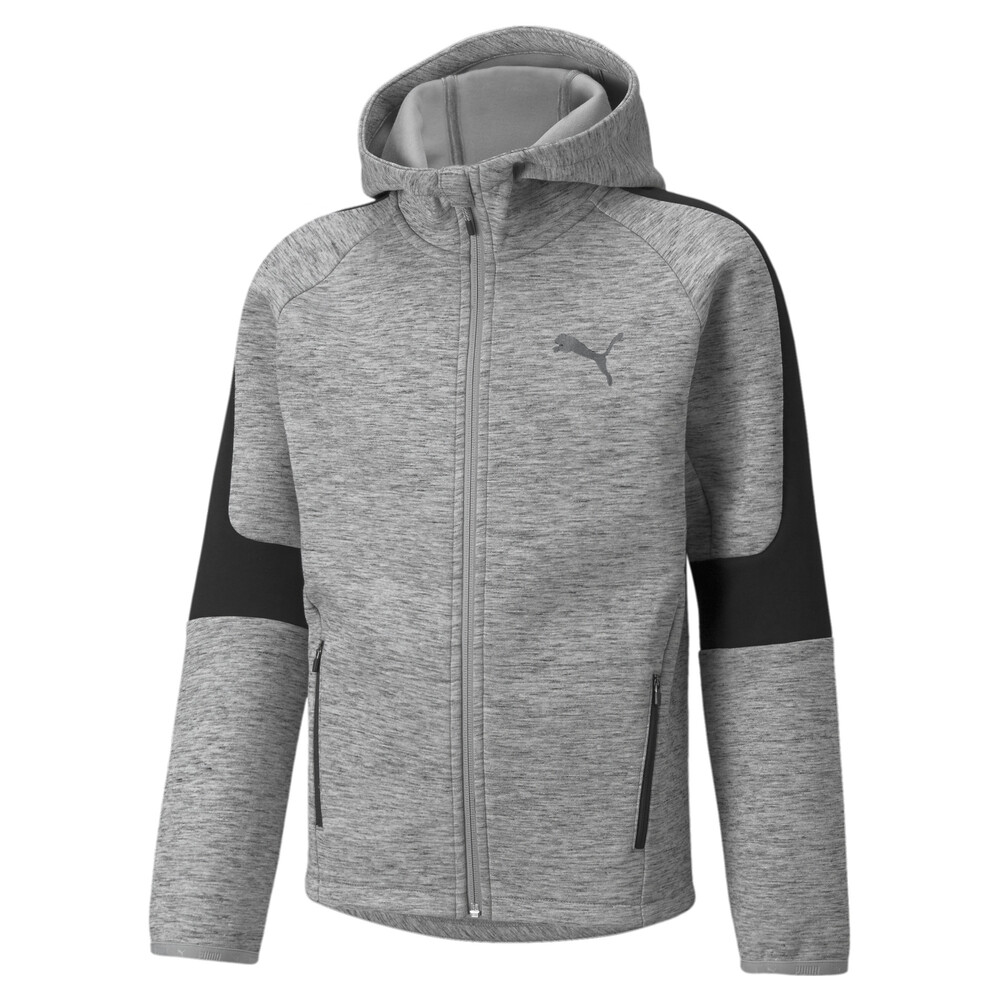 Evostripe FullZip Youth Hoodie Gray PUMA
