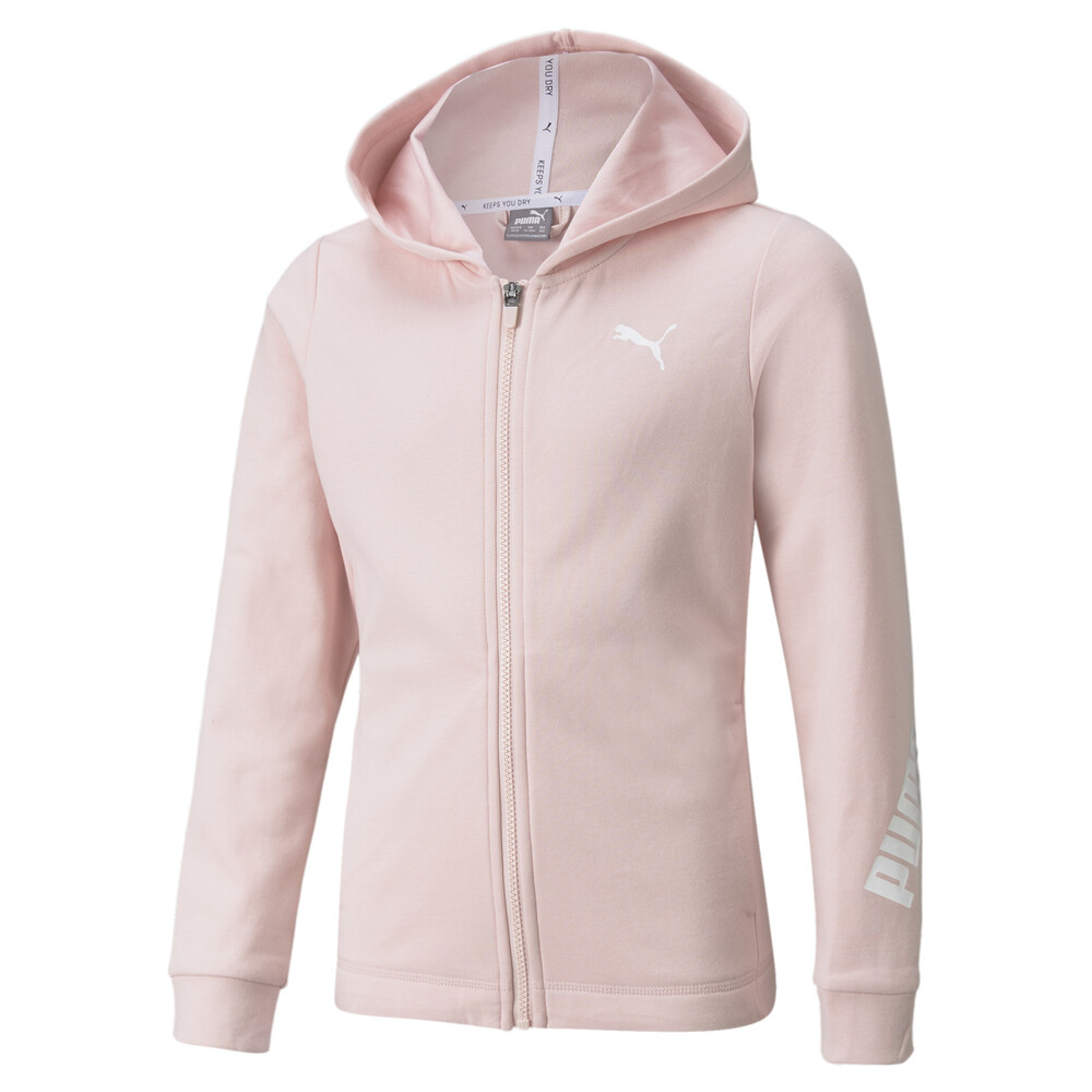 Modern Sports FullZip Youth Hoodie Pink PUMA