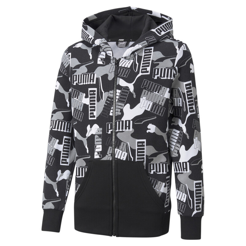 

PUMA Alpha AOP Full-Zip Boy's Regular Fit Sweat Shirt, Black