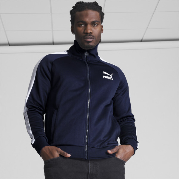 Shop Puma Iconic T7 Men's Track Jacket In Peacoat