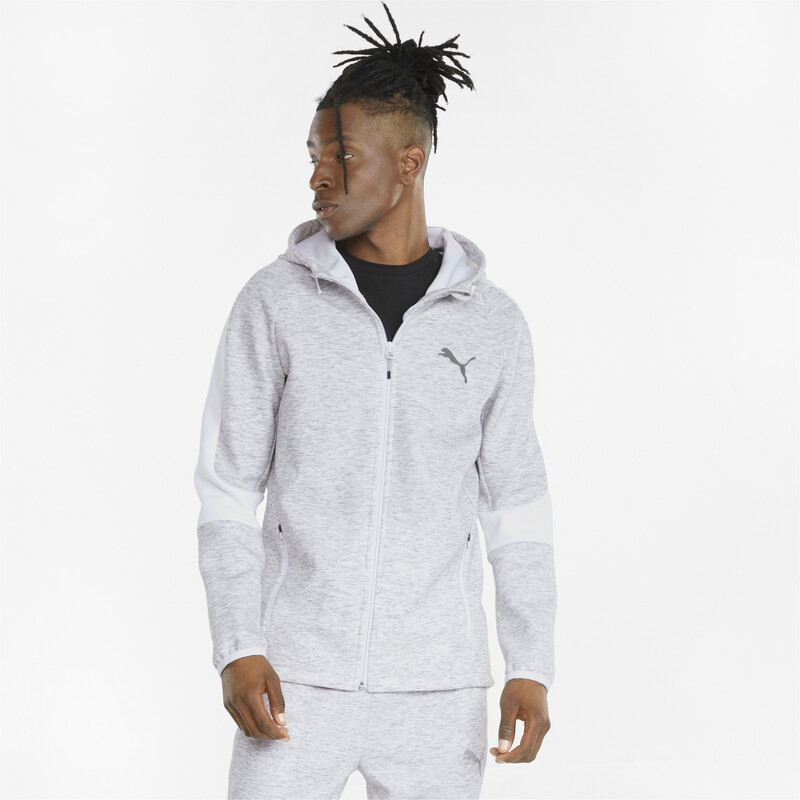 

Men's PUMA EVOSTRIPE Full-Zip Slim Fit Polo Hoodie, White