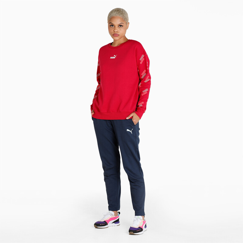 Women's PUMA POWER Crew Relaxed Fit Sweat Shirt, Red
