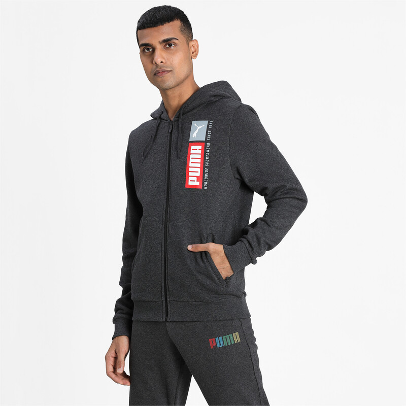 

Men's PUMA Knitted Hooded Jacket, Gray