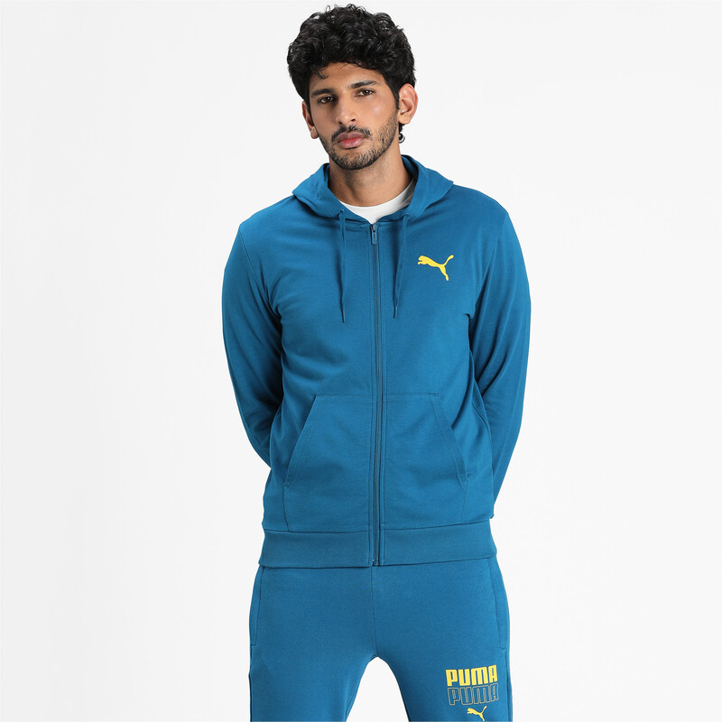 

Men's PUMA Zippered Hoodie, Black/blue