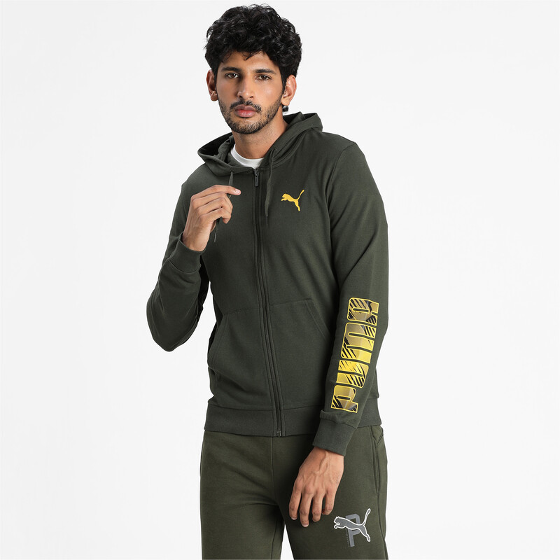 

Men's PUMA Zippered Hoodie, Black/brown
