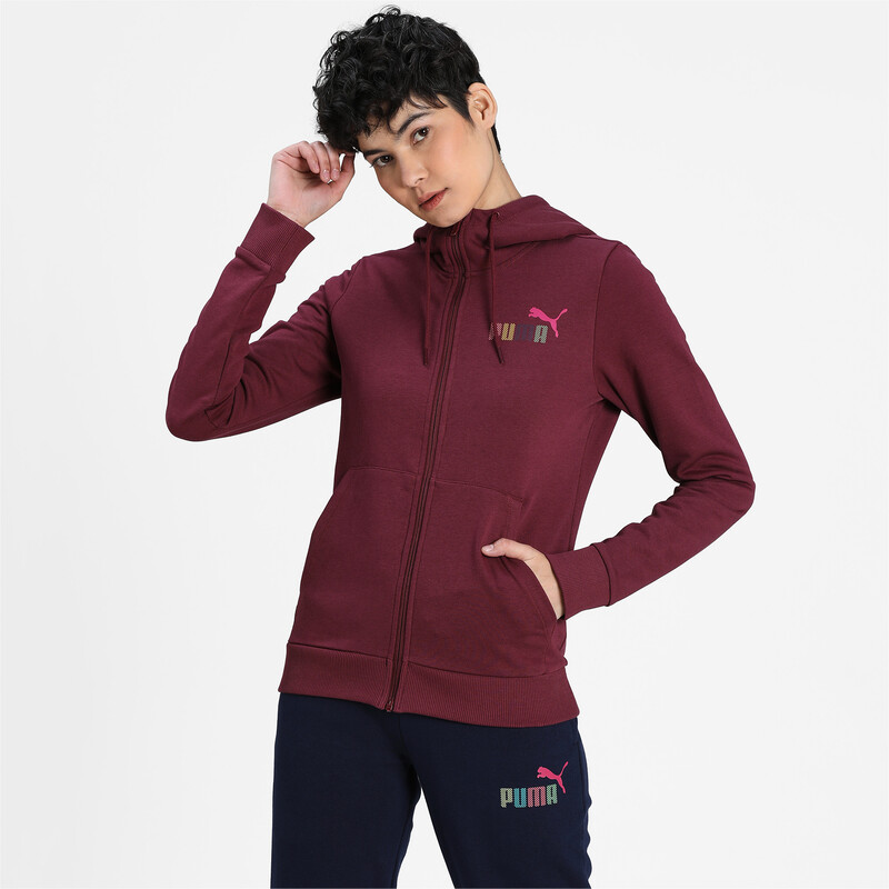 

Women's PUMA Hooded Sweat Jacket, Burgundy