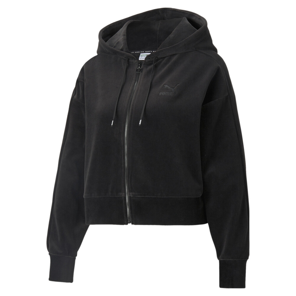 фото Толстовка iconic t7 velour full-zip women's hoodie puma