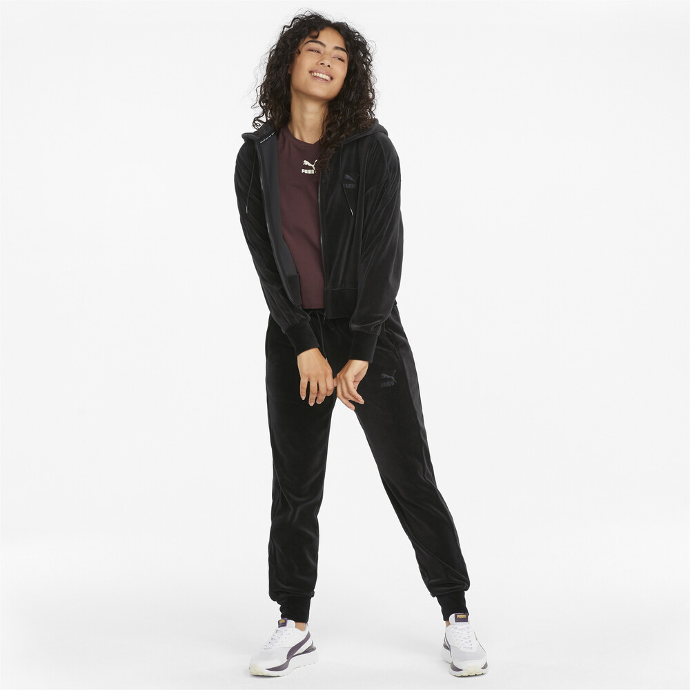фото Толстовка iconic t7 velour full-zip women's hoodie puma