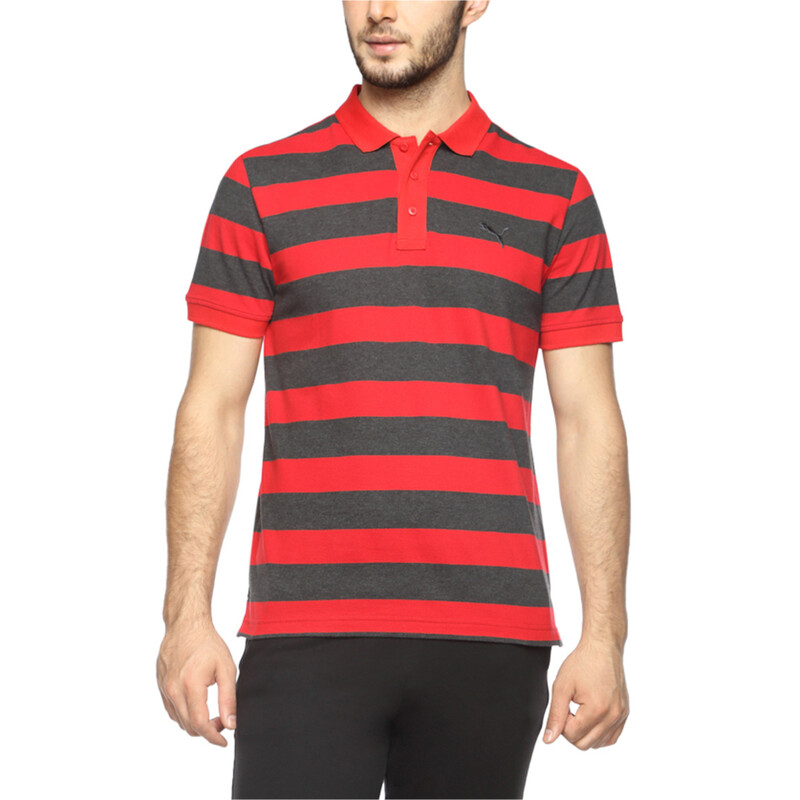 

Men's PUMA ESS Striped Pique Polo