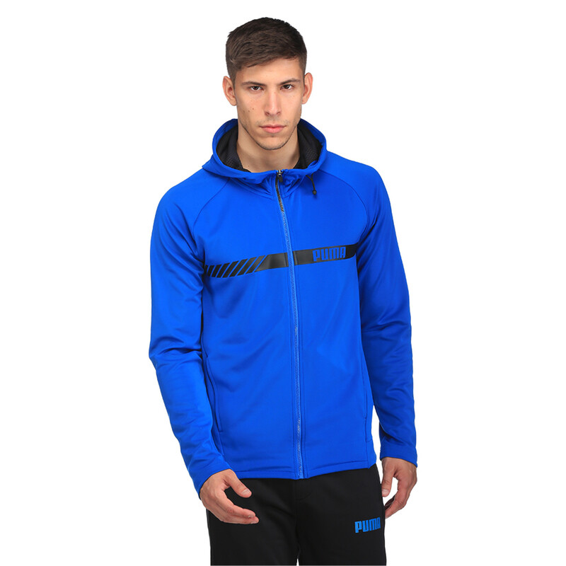

Men's PUMA Active Tec Stretch Full Zip Hoodie, Black/blue