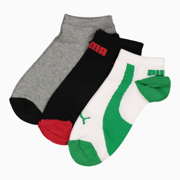3 Pack Triple Cat Sneaker Sock, Puma Black-grey-white, large-ZAF