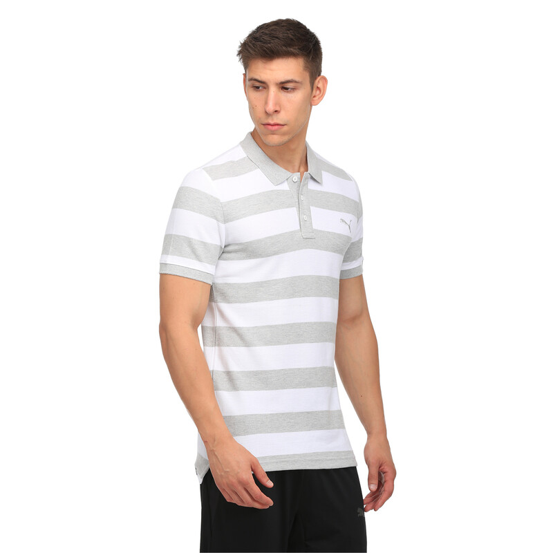 

Men's PUMA ESS Striped Pique Polo