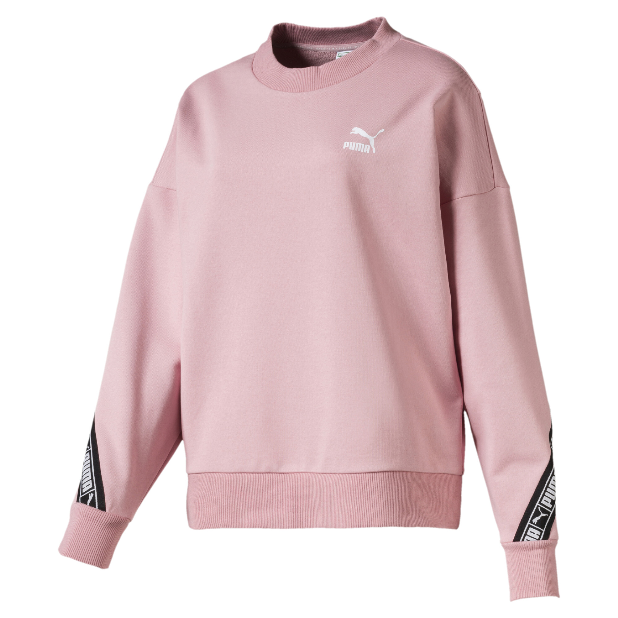 puma exclusive oversized organic cotton rainbow sweatshirt in black