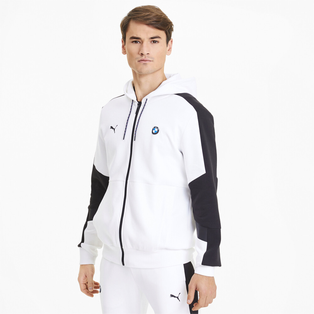 Bmw M Motorsport Hooded Men S Sweat Jacket White Puma Puma South Africa Official Shopping Site