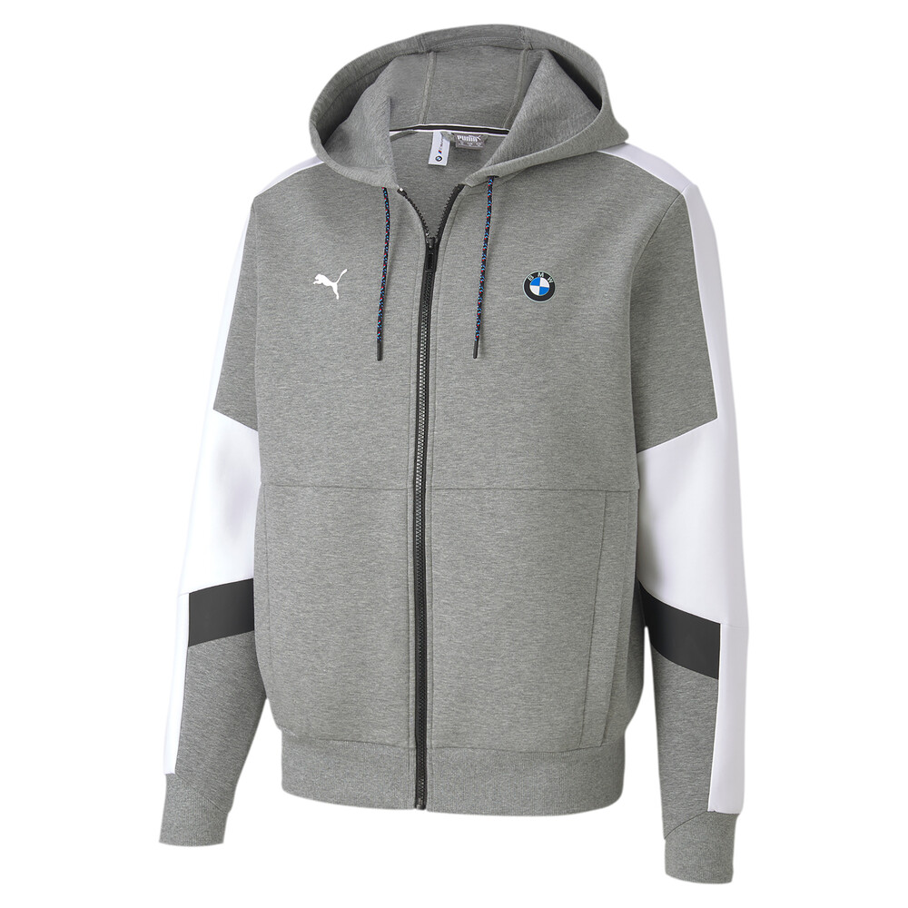 BMW M Motorsport Hooded Men's Sweat Jacket Gray PUMA