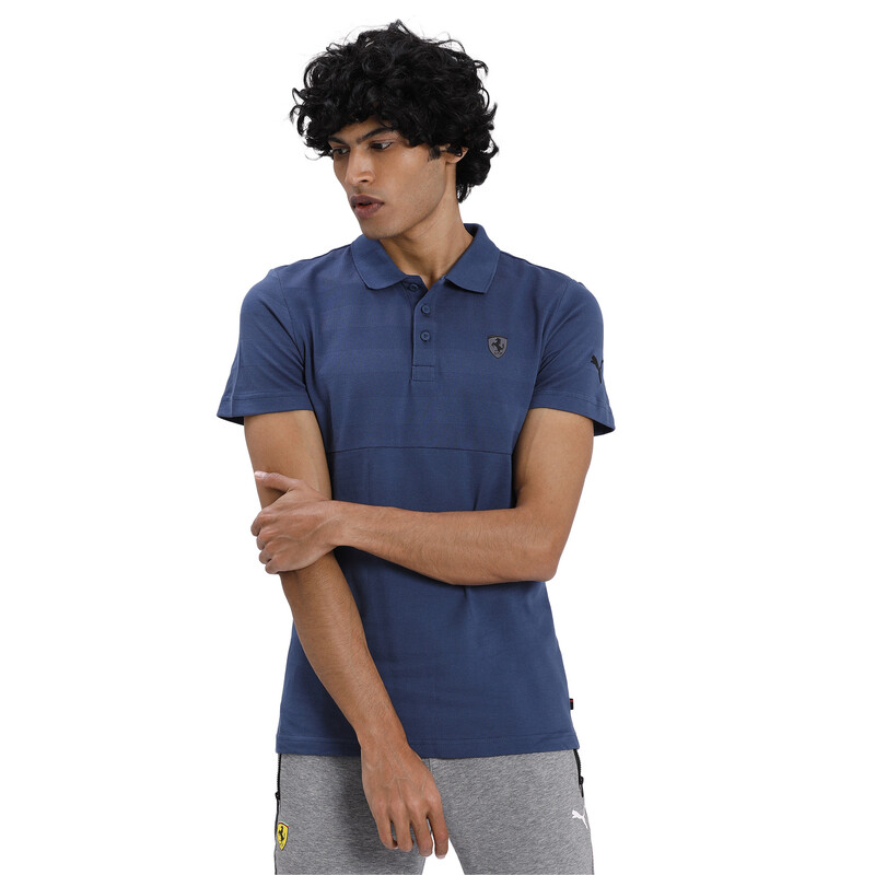 

Men's PUMA Ferrari Striped Polo, Blue